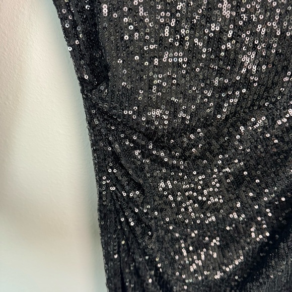 Nanette Lepore Black sequin long sleeve midi  party dress size 10 - Picture 5 of 14